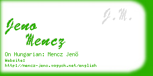 jeno mencz business card